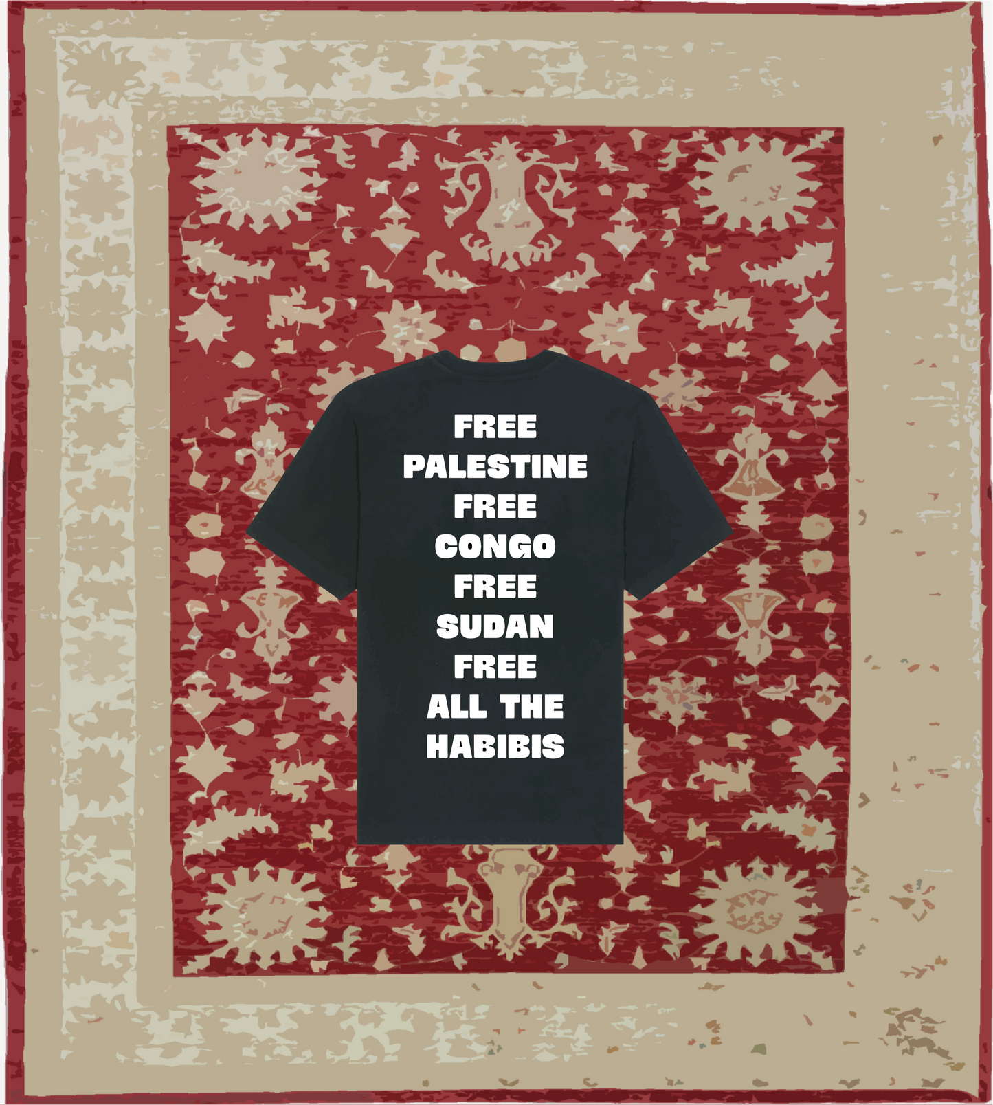 "FREE THE HABIBIS" T-SHIRT IN BLACK